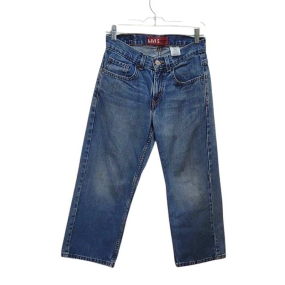 Levi's 569 Boy's Distressed All Cotton Loose Straight Denim Blue Jeans